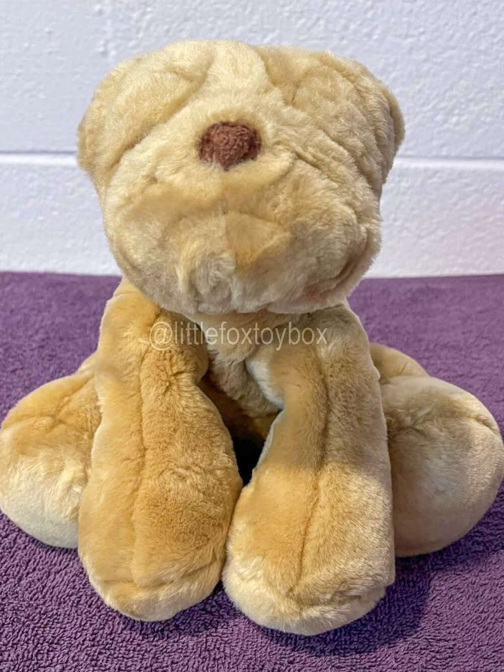 2002 Commonwealth Shar Pei Puppy Plush Tan Wrinkle Dog Vintage ESSA Stuffed